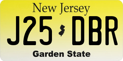 NJ license plate J25DBR