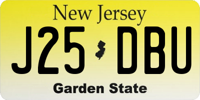 NJ license plate J25DBU