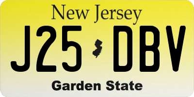 NJ license plate J25DBV
