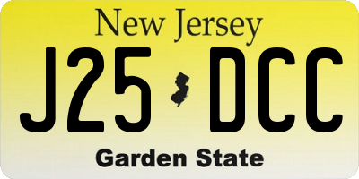 NJ license plate J25DCC
