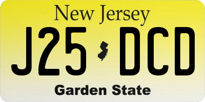 NJ license plate J25DCD