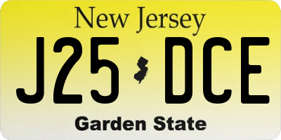 NJ license plate J25DCE