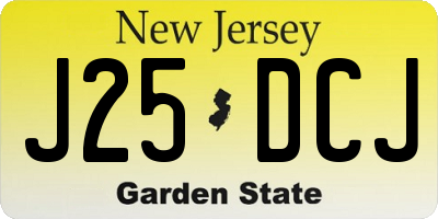 NJ license plate J25DCJ