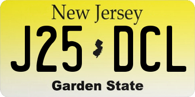NJ license plate J25DCL