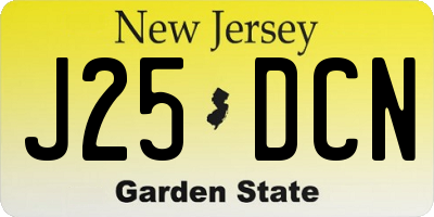 NJ license plate J25DCN