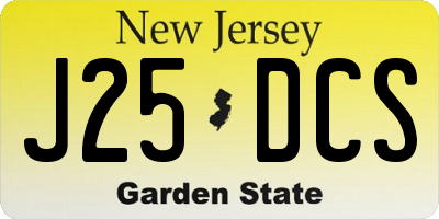 NJ license plate J25DCS