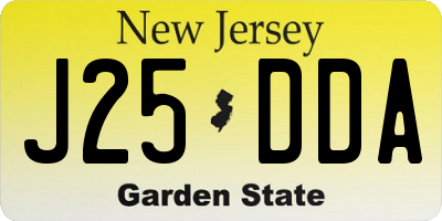 NJ license plate J25DDA