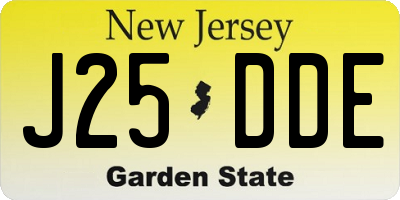 NJ license plate J25DDE