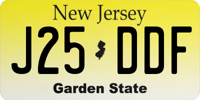 NJ license plate J25DDF