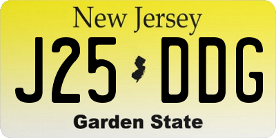 NJ license plate J25DDG