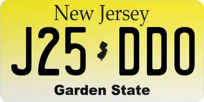 NJ license plate J25DDO