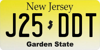 NJ license plate J25DDT