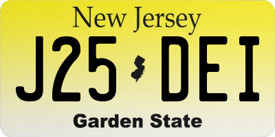 NJ license plate J25DEI