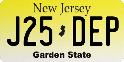 NJ license plate J25DEP