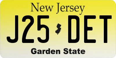 NJ license plate J25DET