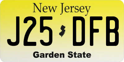 NJ license plate J25DFB