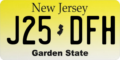 NJ license plate J25DFH