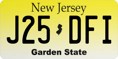 NJ license plate J25DFI