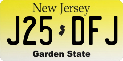 NJ license plate J25DFJ