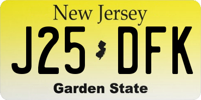 NJ license plate J25DFK