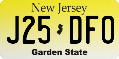 NJ license plate J25DFO