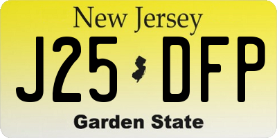NJ license plate J25DFP