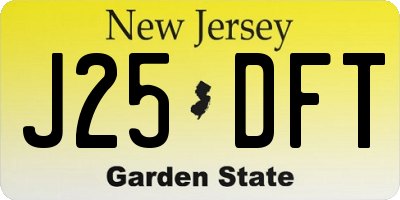 NJ license plate J25DFT