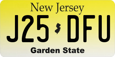 NJ license plate J25DFU