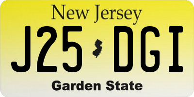 NJ license plate J25DGI