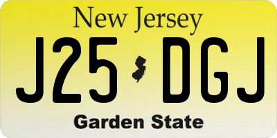 NJ license plate J25DGJ