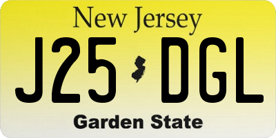 NJ license plate J25DGL