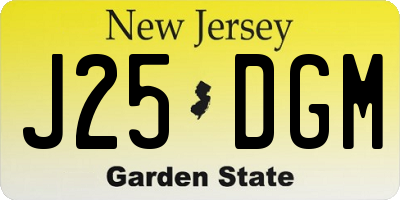 NJ license plate J25DGM