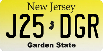 NJ license plate J25DGR