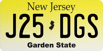 NJ license plate J25DGS