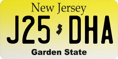 NJ license plate J25DHA