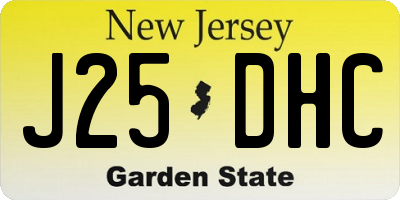 NJ license plate J25DHC