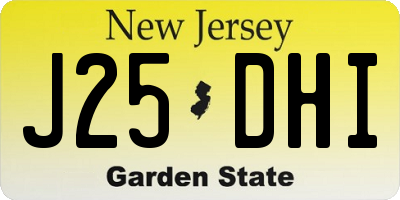 NJ license plate J25DHI