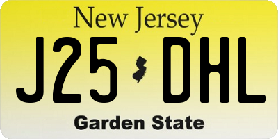NJ license plate J25DHL