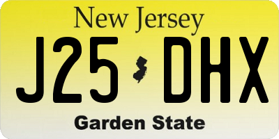 NJ license plate J25DHX
