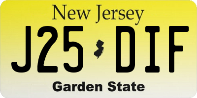 NJ license plate J25DIF