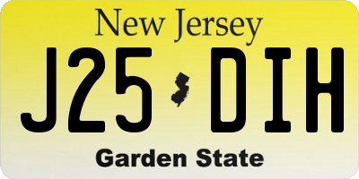 NJ license plate J25DIH