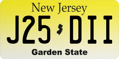 NJ license plate J25DII