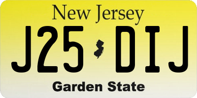 NJ license plate J25DIJ