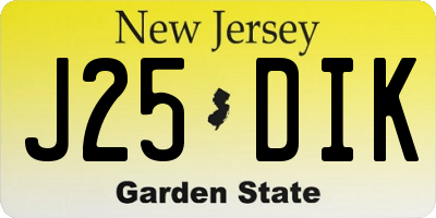 NJ license plate J25DIK