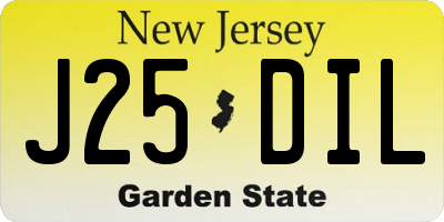 NJ license plate J25DIL