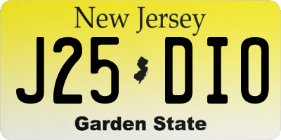 NJ license plate J25DIO