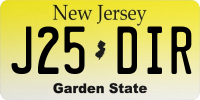 NJ license plate J25DIR