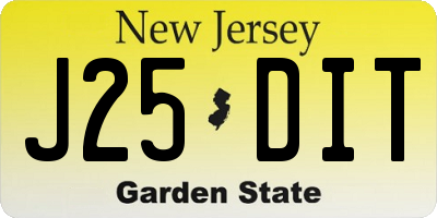 NJ license plate J25DIT