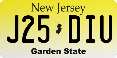 NJ license plate J25DIU