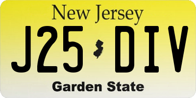 NJ license plate J25DIV
